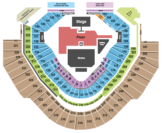 Chase Field Zac Brown Band Seating Chart